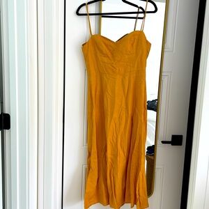 Reformation marigold Linen midi dress